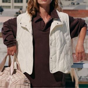 Free People Movement Quinn Cream Quilted Vest